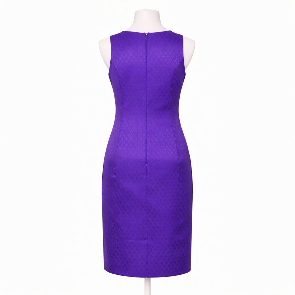 Black Label Evan Picone Dress Womens Size 8 Sleeveless Purple Sheath Workwear - Picture 3 of 12